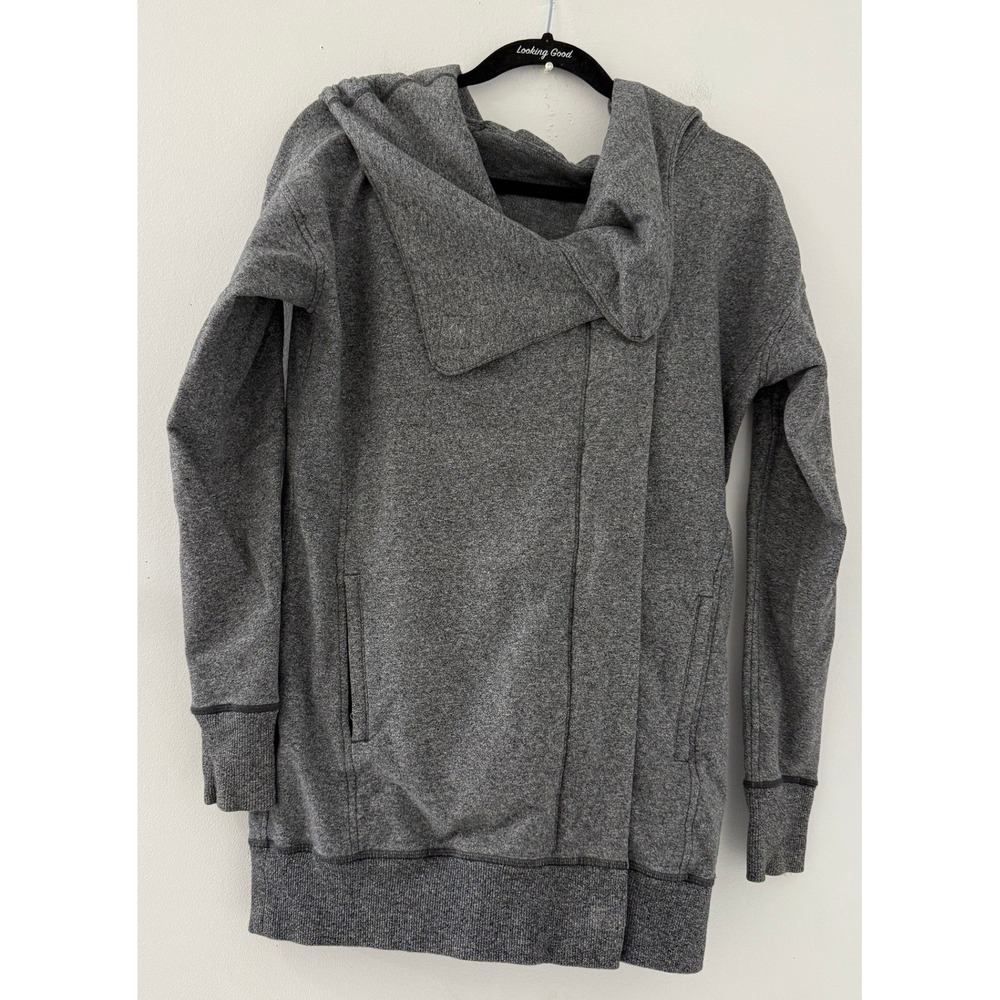 Lululemon Women's Wrap Up Jacket Heathered Speckled Black Size 4 Athleisure